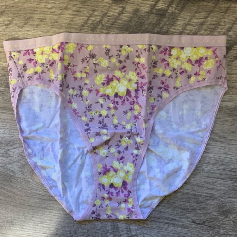 NWT Victoria’s Secret Floral Soft Cotton High Leg Bikini Brief Panties large L